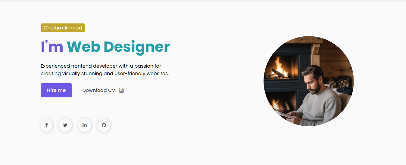 Landing page hero section