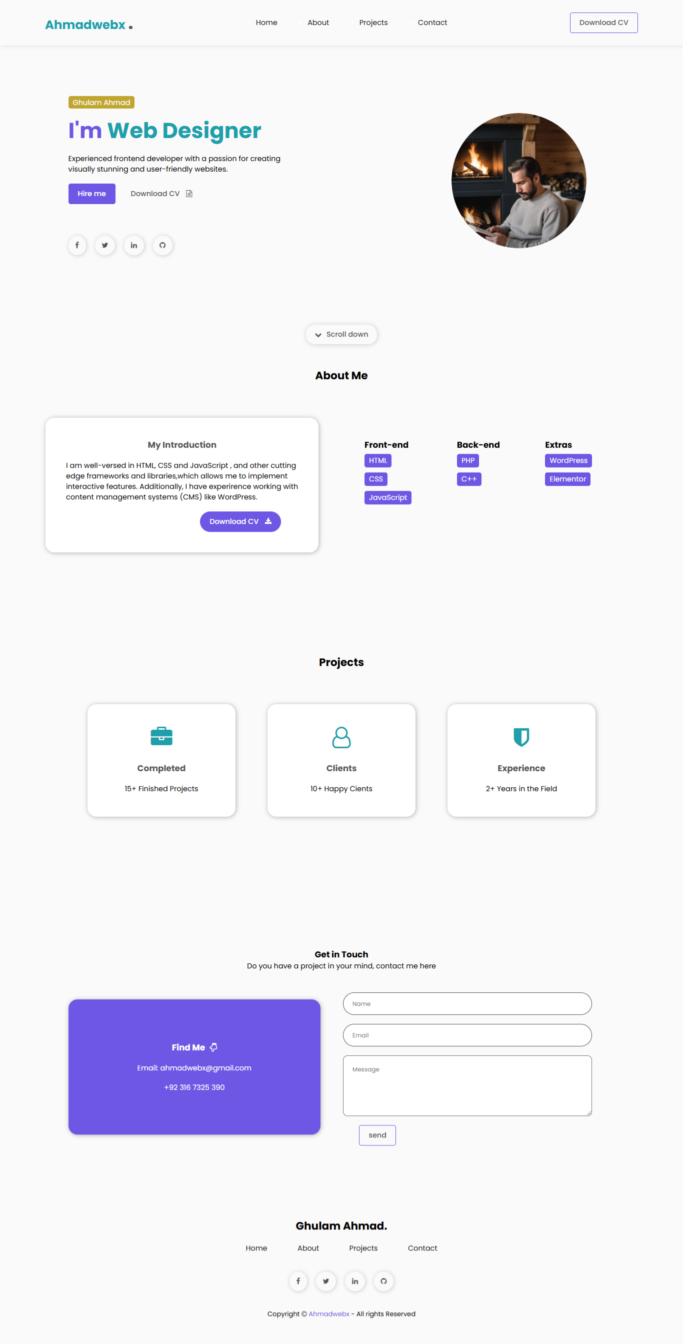Landing page full page